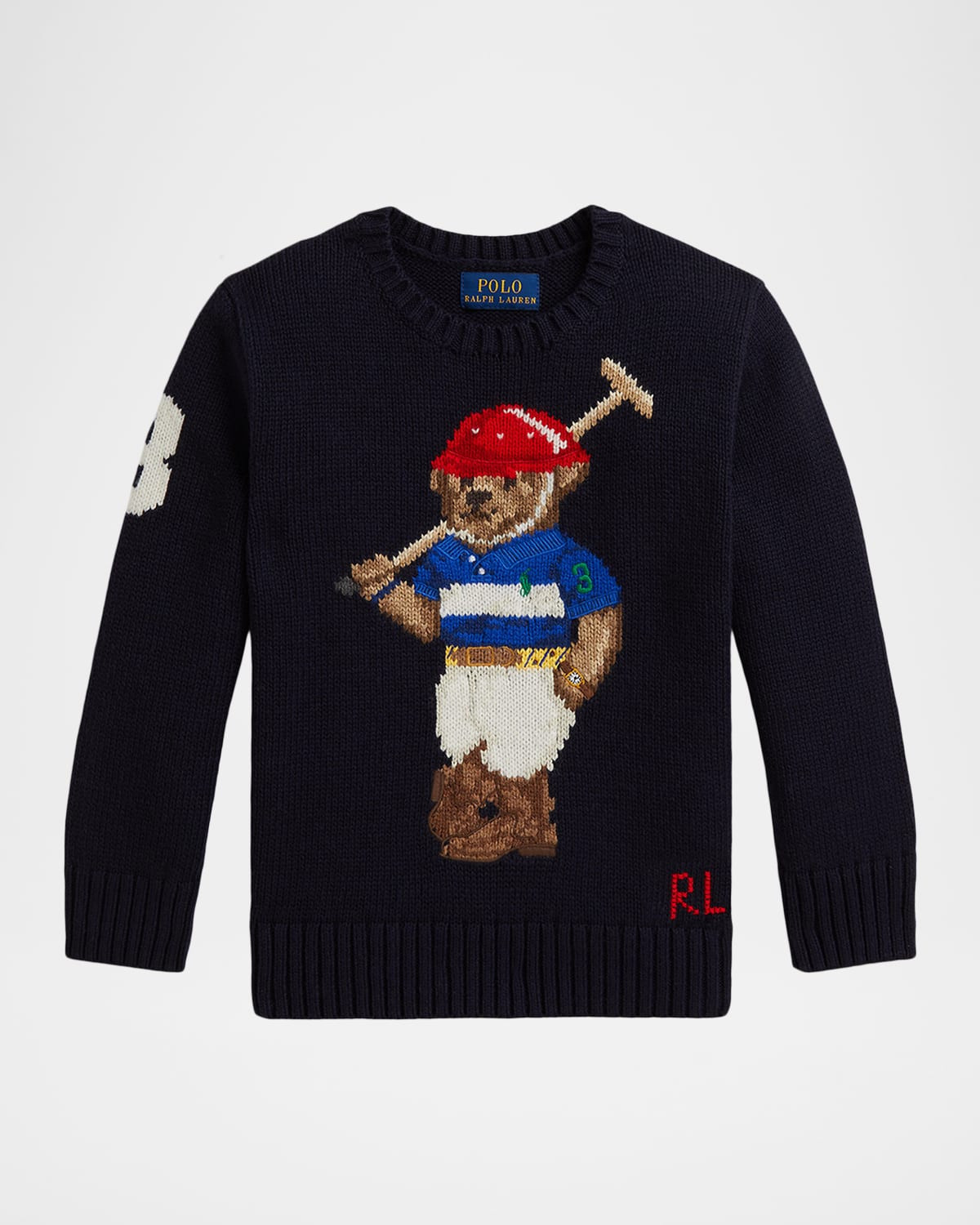 Boy's Polo Bear Intarsia Crewneck Sweater, Size 2-7 | Neiman Marcus