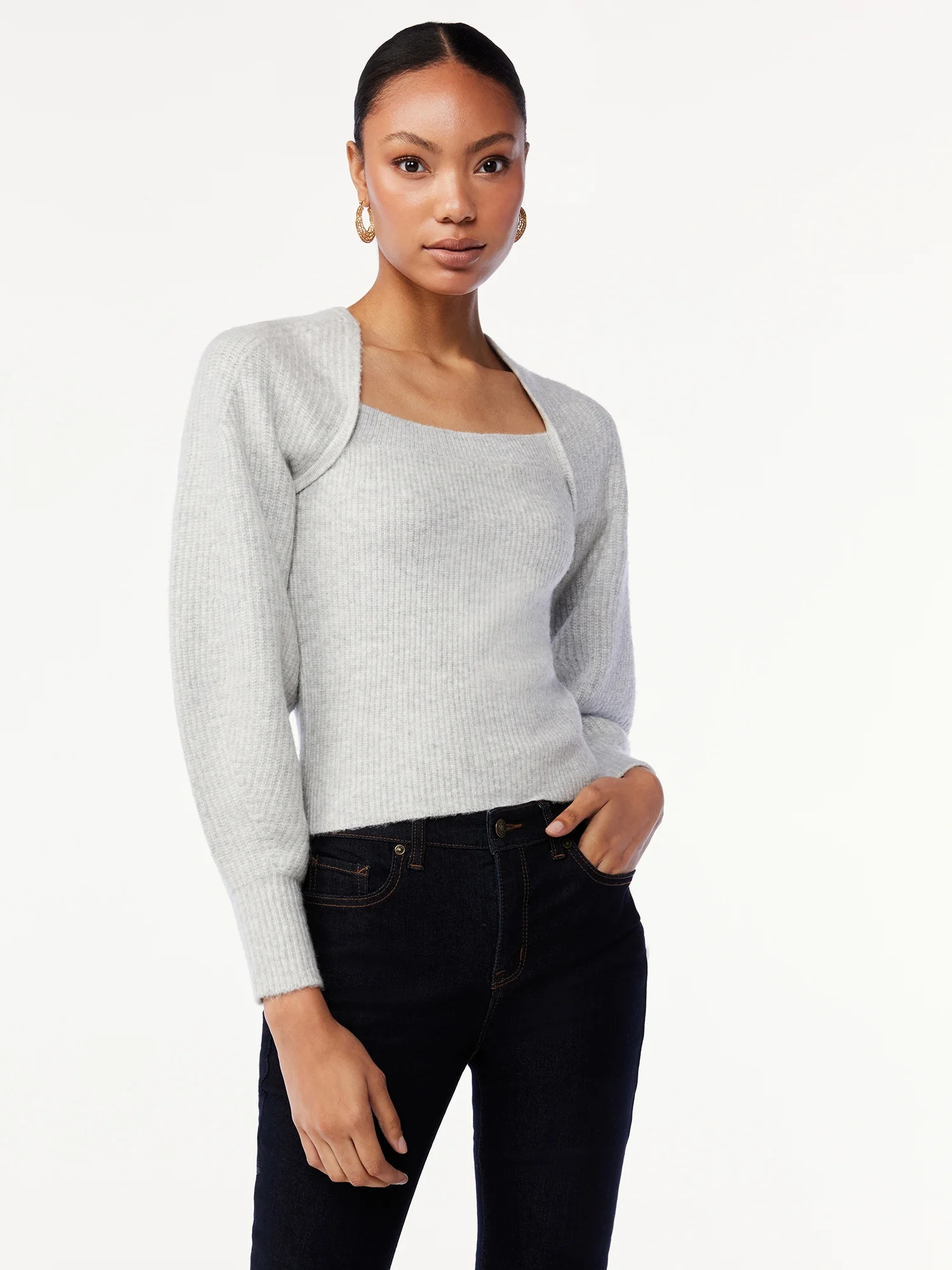 Scoop Women's Square Neck Sweater | Walmart (US)