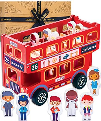 Jaques of London Bus Toy | Wooden Toy Bus with Passengers | Toddler Toys for 3 4 5 year old Boy a... | Amazon (UK)