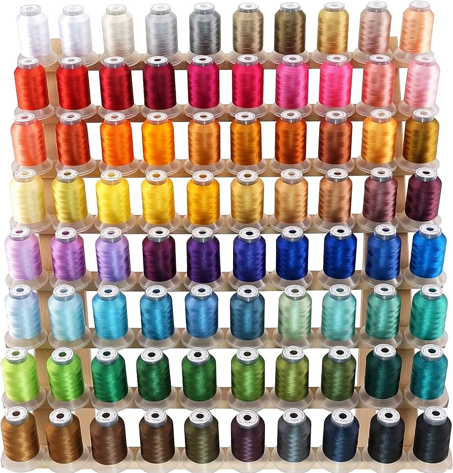 New brothread 80 Spools Polyester Embroidery Machine Thread Kit 500M (550Y) Each Spool - Colors C... | Amazon (US)