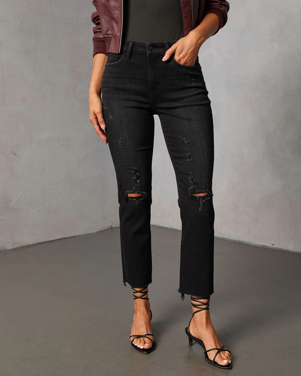 Mcguire Super Stretch High Rise Distressed Denim | VICI