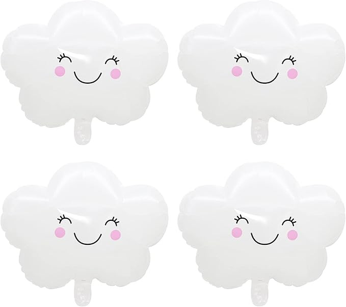 Cloud Balloons 4 Pieces 19 Inch White Cloud Balloons for Birthday Party Baby Shower Decoration | Amazon (US)