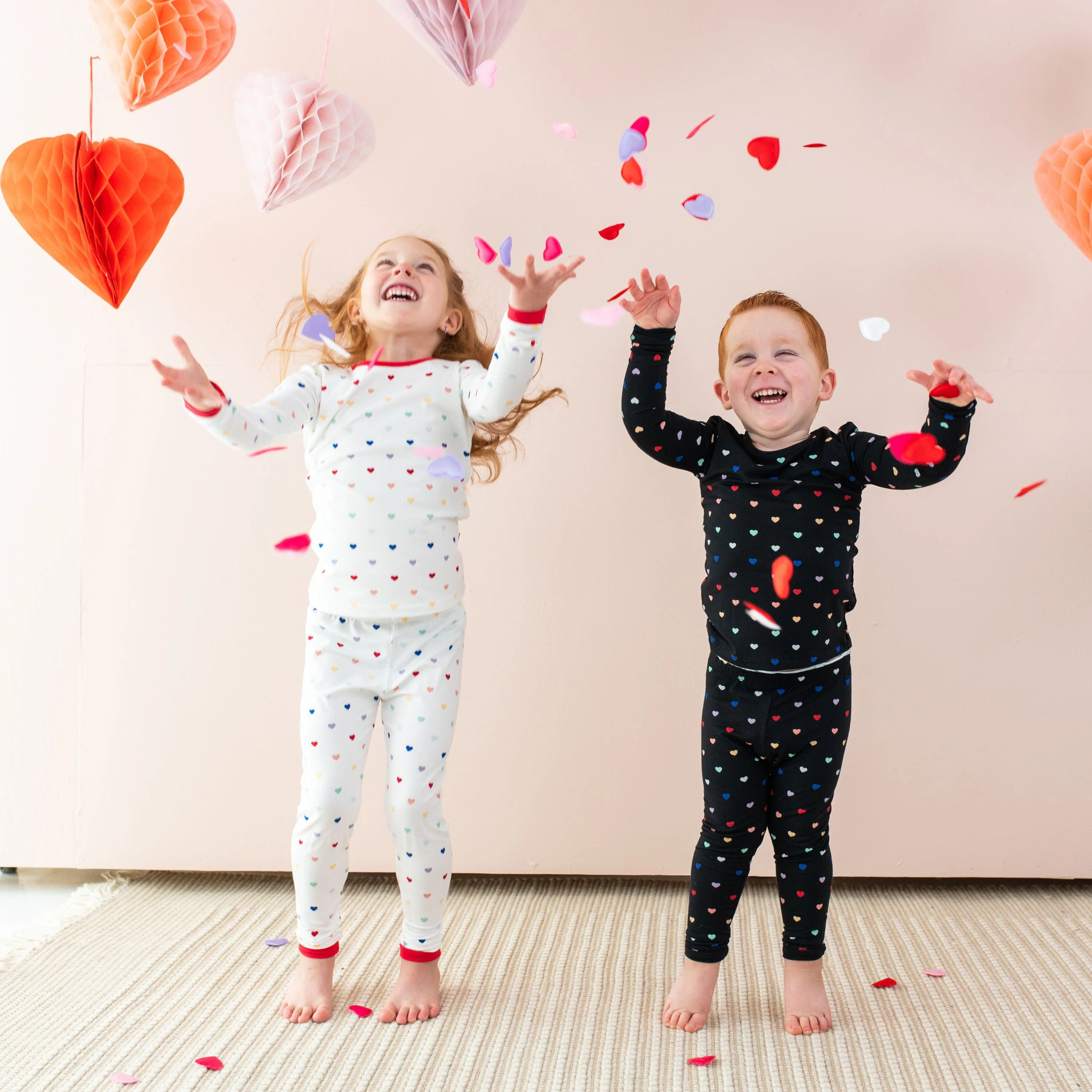 Twirl Bodysuit Dress in Cloud Rainbow Heart | Kyte BABY