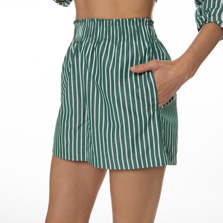 Green Stripe Shorts | EllandEmm