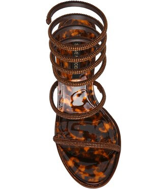 Exotica Patent Tortoise Rhinestone Embellished Ankle Wrap Dress Sandals | Dillard's