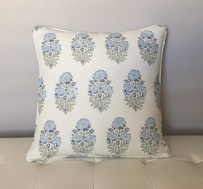 Mughal Flower in Monsoon Designer Pillow Cover 18X18 | Amazon (US)