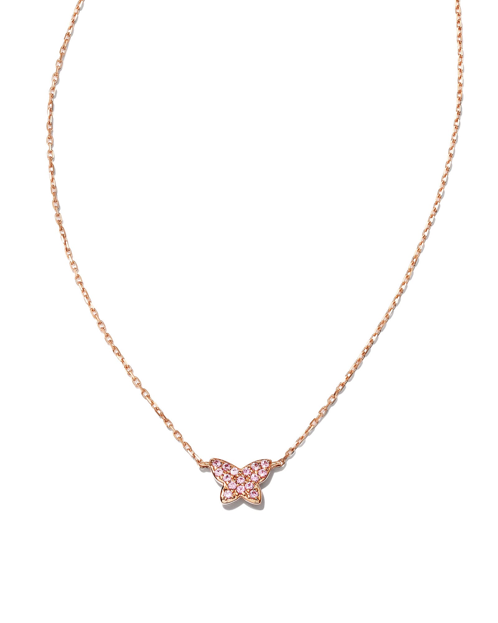 Butterfly 14k Rose Gold Pendant Necklace in Pink Sapphire | Kendra Scott
