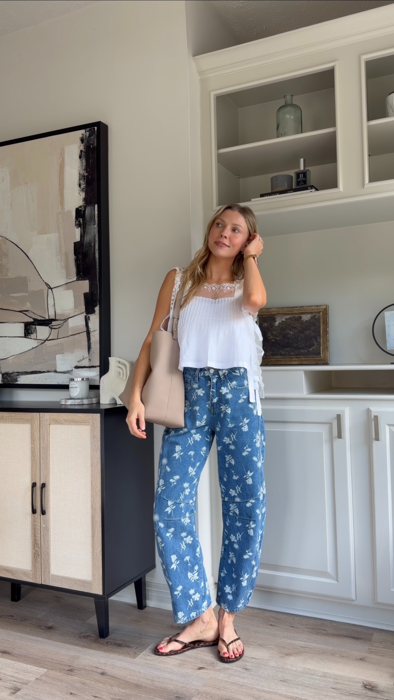 A comfy & chic summer look! S in top, 4 denim  

 