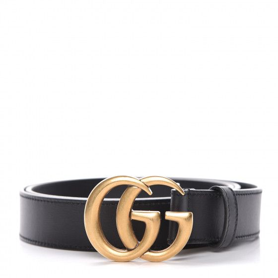 GUCCI Calfskin Double G Belt 100 40 Black | Fashionphile