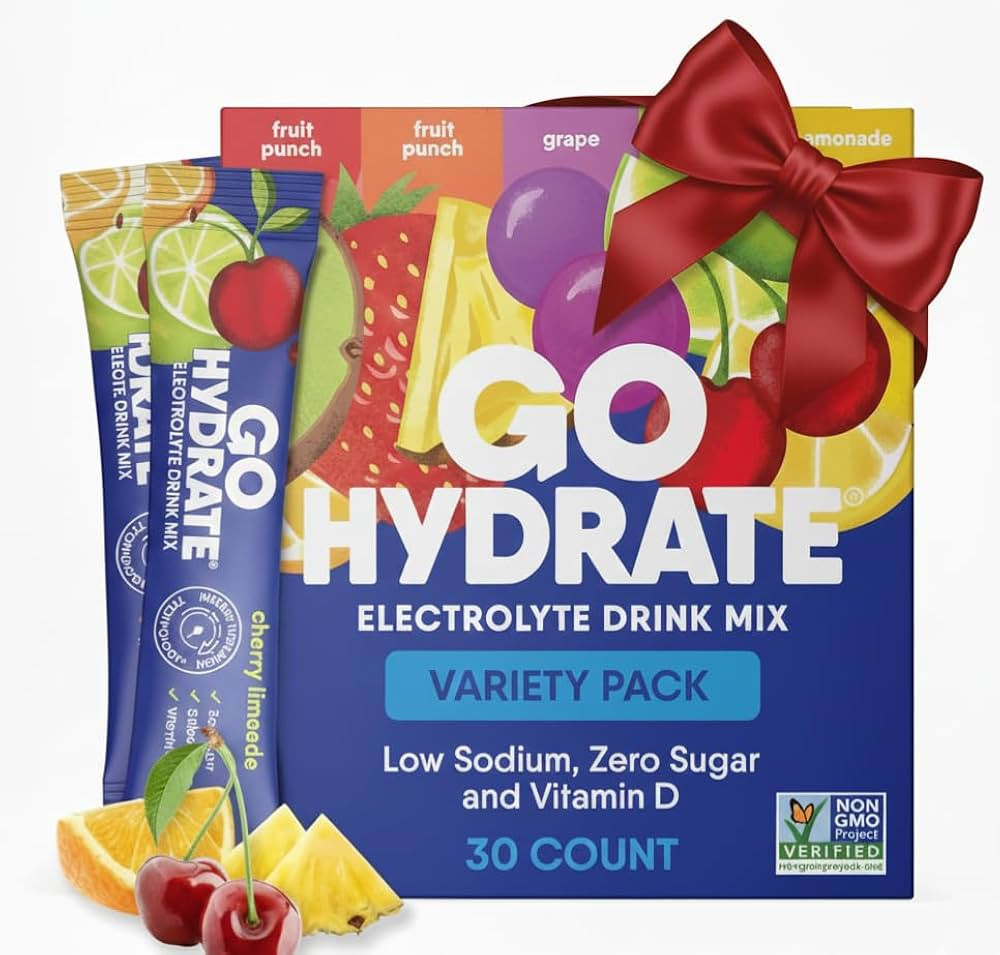 GoHydrate Low Sodium Electrolytes Powder Packets Sugar Free - Instant Hydration Daily Drink Mix -... | Amazon (US)