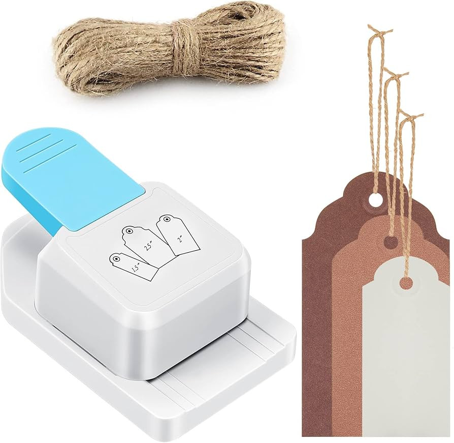 3 in 1 Craft Tag Punch Gift Tag Paper Punch Small Hole Punch for Tags Scrapbooking Supplies 1.5/2... | Amazon (US)