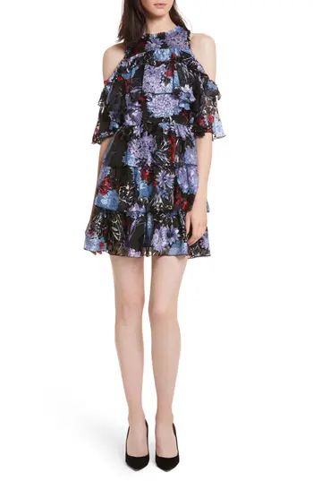 Women's Alice + Olivia Nichola Cold Shoulder Floral Dress | Nordstrom