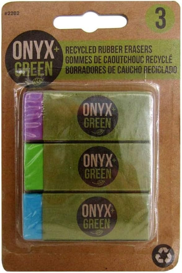 3-Pack Erasers with Sleeve, Recycled Rubber (2202) | Amazon (US)