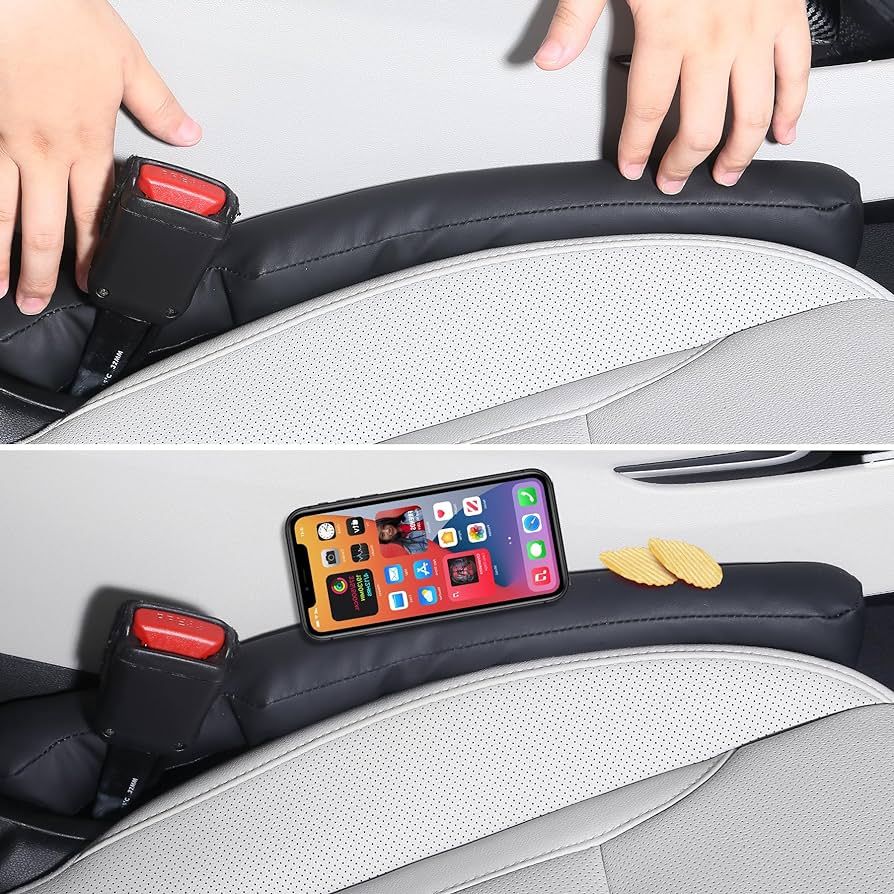 VAWIT Leather Car Seat Gap Filler Universal Fit Organizer for Most Cars Trucks SUVs Stop Things f... | Amazon (US)