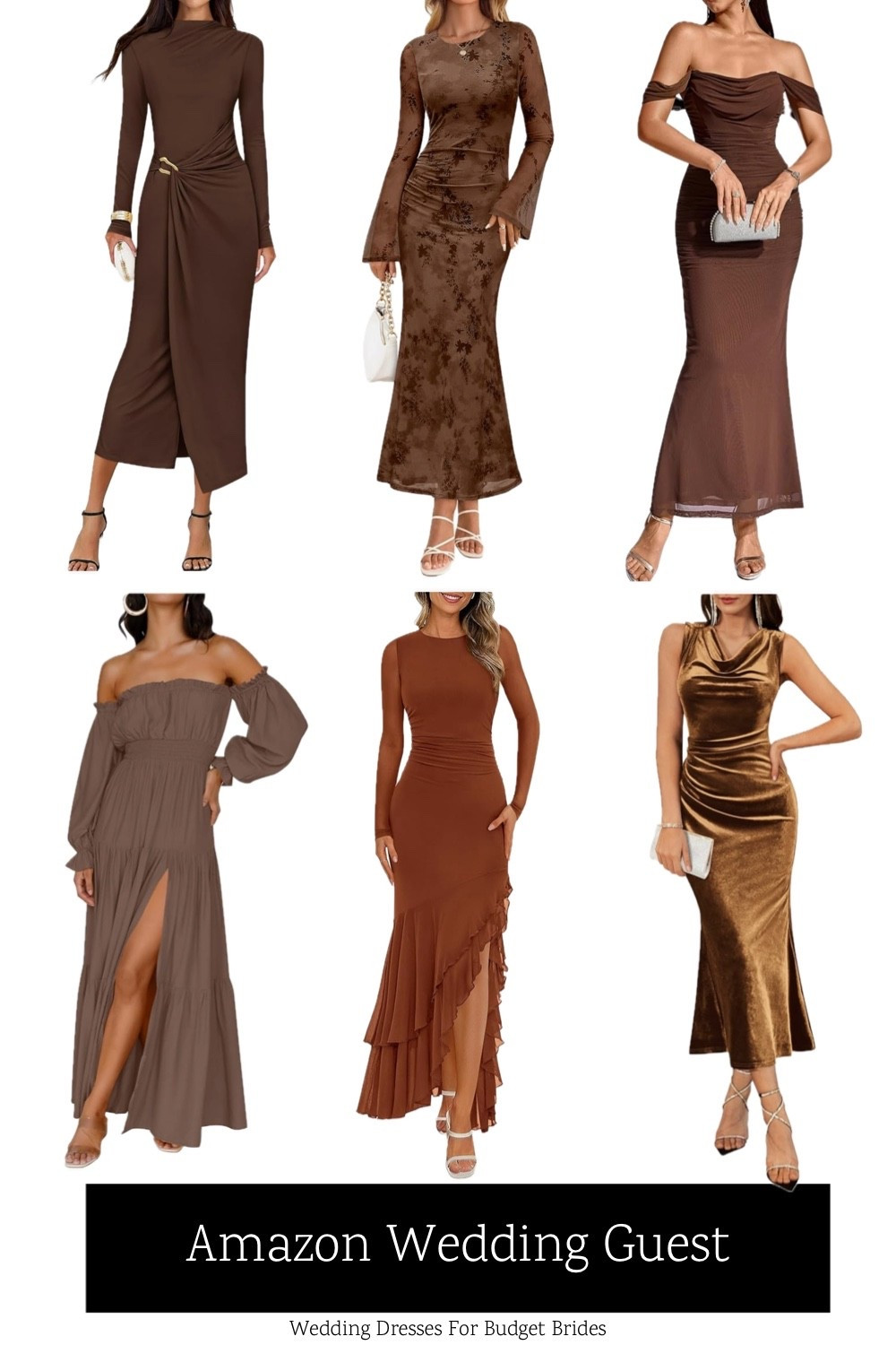 Affordable brown wedding guest dresses from Amazon. 

#LTKFindsUnder100 #LTKFindsUnder50 #LTKWedding
