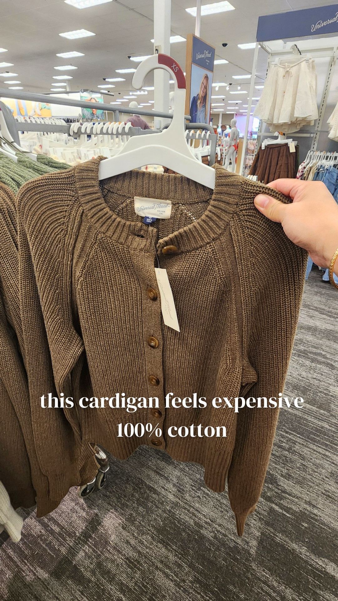 target fall cardigan in chocolate brown and 100% cotton 

 #LTKootd #LTKSeasonal #LTKOver40