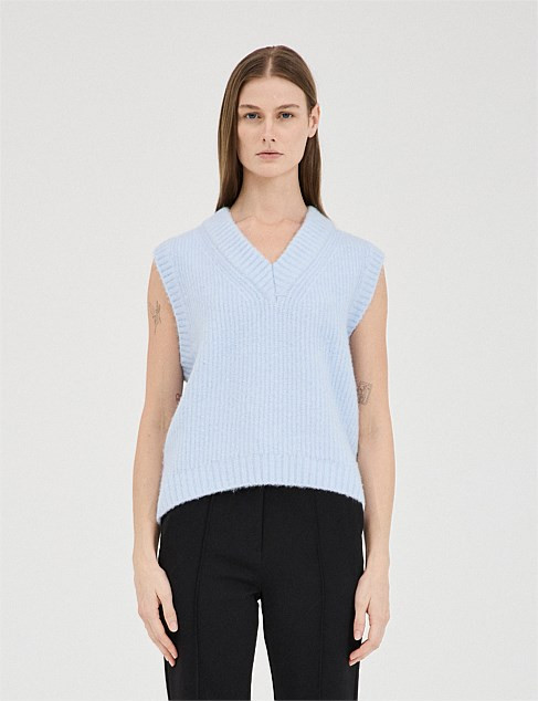Warner Fluffy Knit Vest | David Jones (Australia & New Zealand)