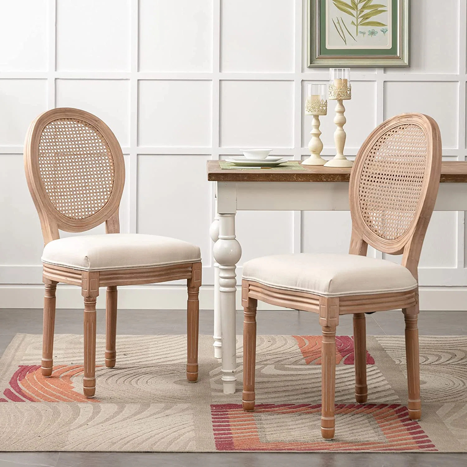 Kelly Clarkson Home Madelynn King Louis Back Side Chair in Beige/Oak & Reviews | Wayfair | Wayfair North America