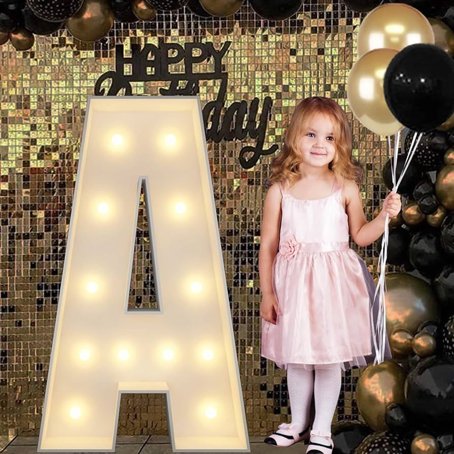 4FT Marquee Light Up Letters A, Big Marquee Letter for Graduation Baby Shower Birthday Engagement... | Amazon (US)