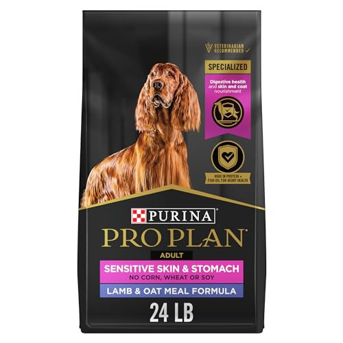 Purina Pro Plan Sensitive Skin and Sensitive Stomach Dog Food Lamb and Oat Meal Formula - 24 lb. Bag | Amazon (US)