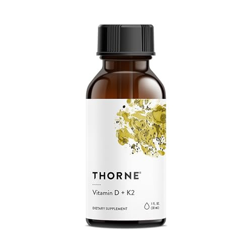 THORNE - Vitamin D + K2 Liquid with a Metered Dispenser - Vitamins D3 & K2 to Support Healthy Bones & Muscles* - 1 Fl Oz (30 ml) - 600 Servings | Amazon (US)