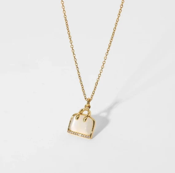 Gold Diamond Handbag Pendant Necklace  Handbag Necklace  Bag | Etsy | Etsy (US)