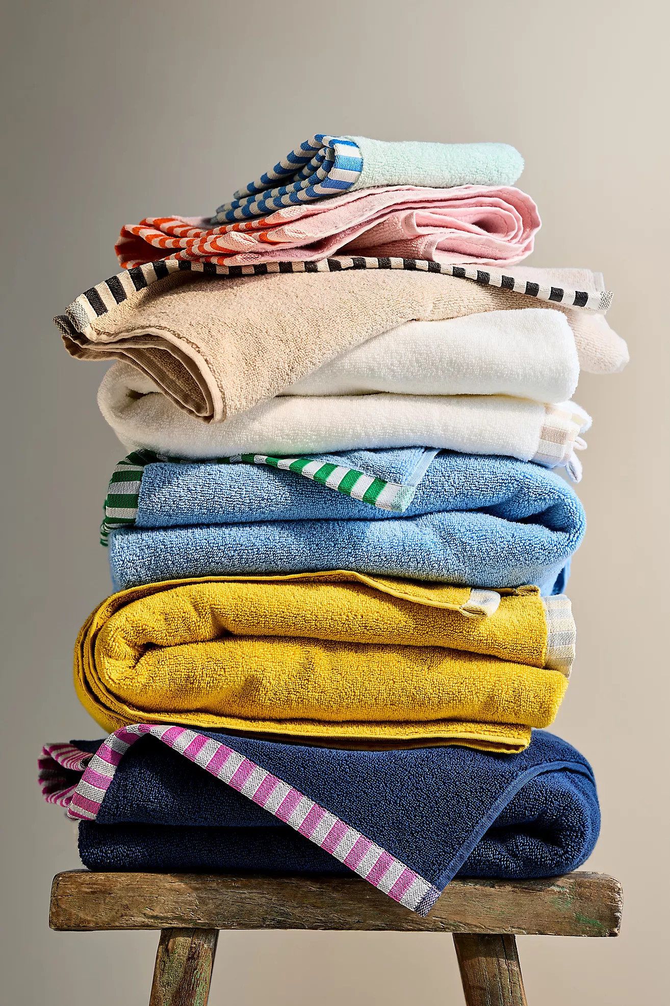 Sloane Stripe Trim Soft Cotton Towel Collection | Anthropologie (US)