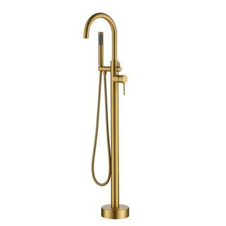 CASAINC Single-Handle Floor Mounted Claw Foot Freestanding Tub Faucet in Brushed Bass TC08-BB - T... | The Home Depot