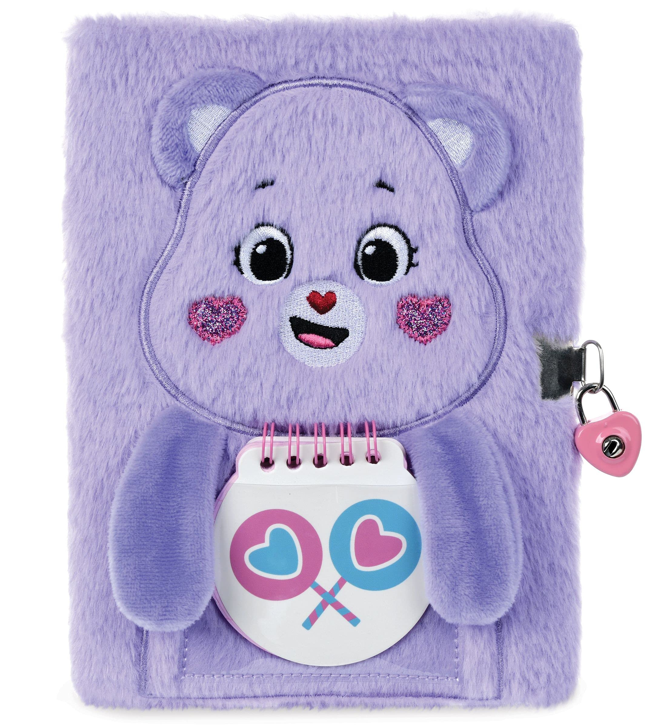 iscream Care Bears Share Bear Lined-Page Lock and Key 8.5" Plush Fur Journal with Mini Spiral Jou... | Amazon (US)