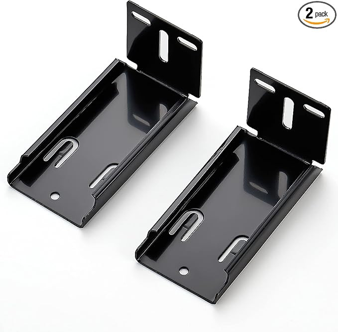 2 Pairs - 4 Pack Black Heavy Duty Rear Mount Brackets for Soft Close Cabinet Drawer Slides, Metal... | Amazon (US)