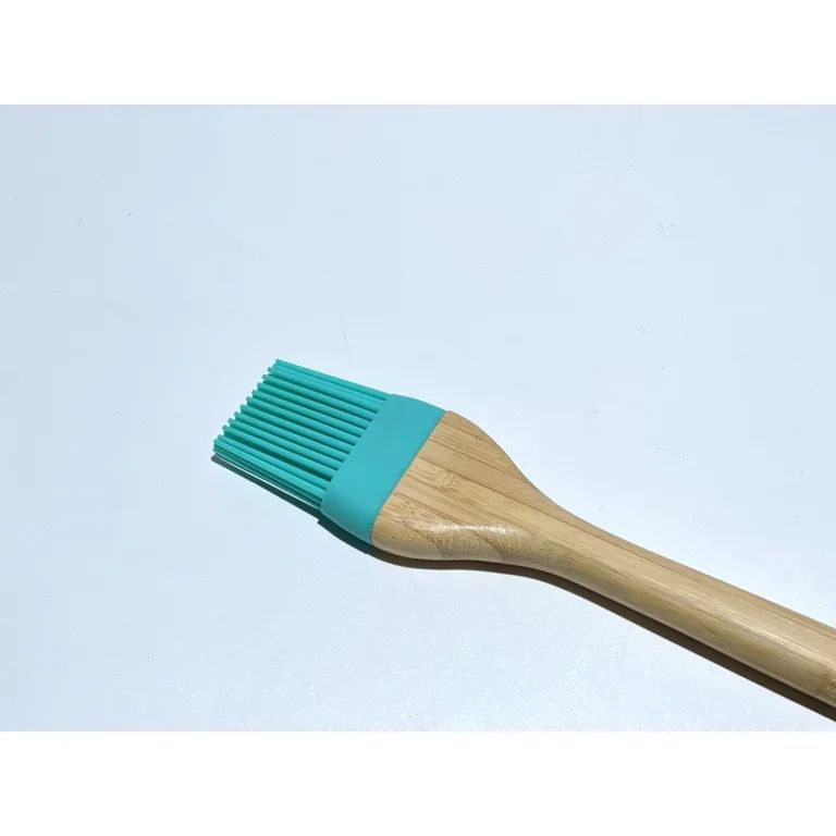 Mainstays Silicone Basting Brush with Bamboo Handle, Blue Color, and Natural Bamboo Color | Walmart (US)