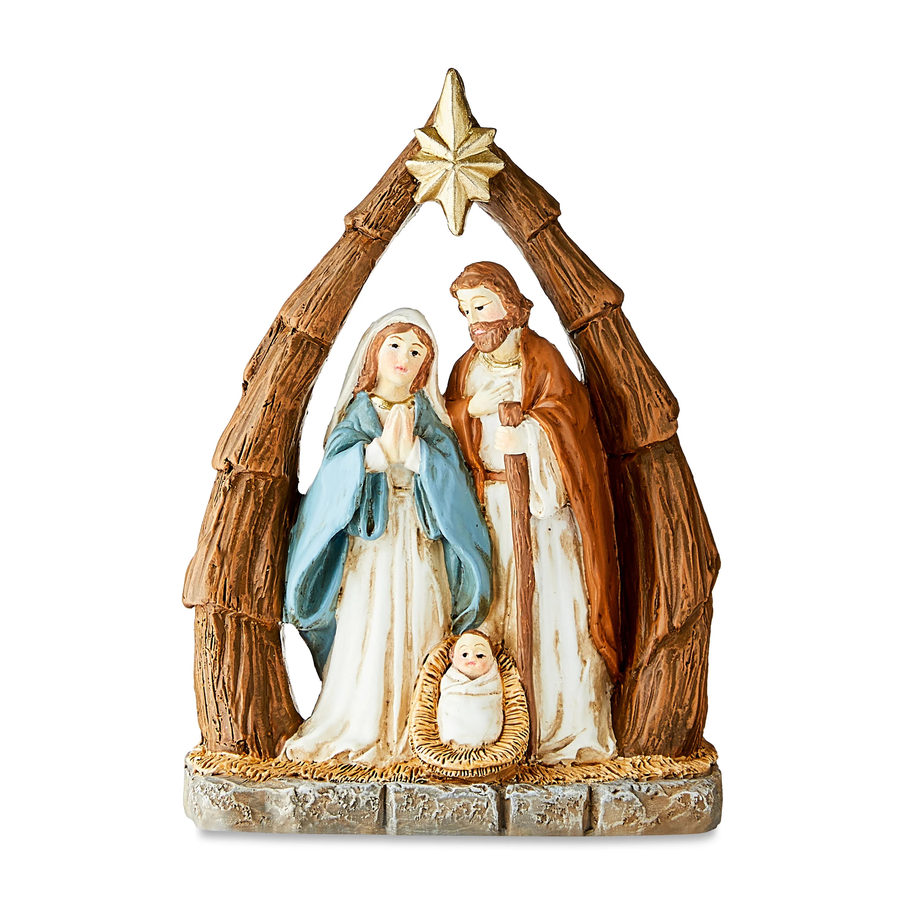 Multicolor Polyresin Nativity Scene Christmas Tabletop Decoration, 5 in, by Holiday Time | Walmart (US)