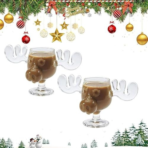 BEHEGTYE Christmas Moose Mug Set, Acrylic Moose Cup, Merry Grinchmas Muga, Clear Acrylic Mugs (2pcs) | Amazon (US)