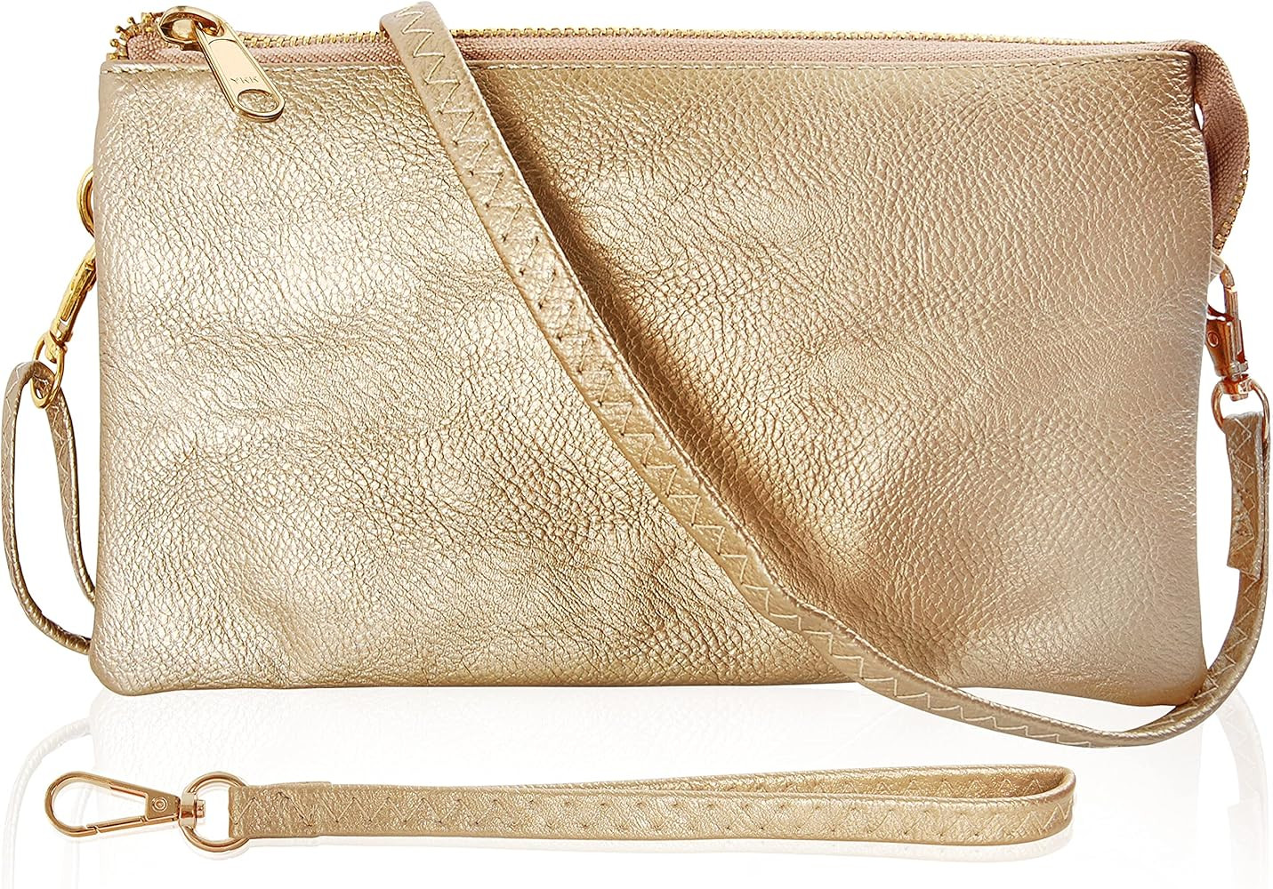 Humble Chic Vegan Leather Wristlet Purse for Women - Small Clutch Purse with Shoulder and Wrist S... | Amazon (US)