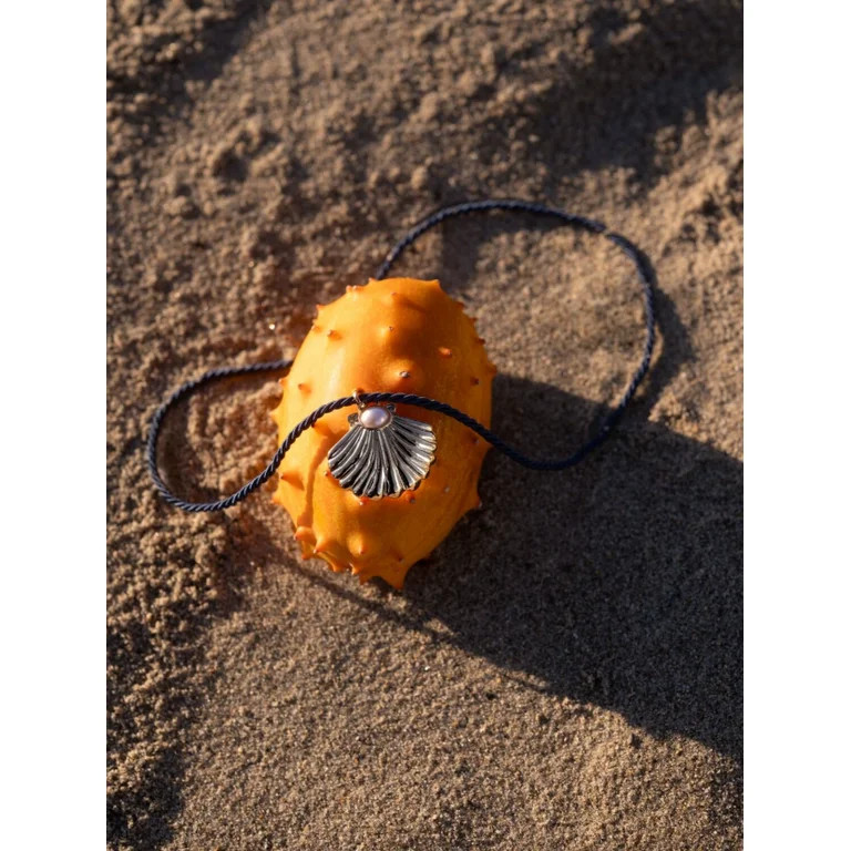 Time and Tru Elegant Seashell and Pearl Corded Pendant Necklace with Gold Tone Finish | Walmart (US)