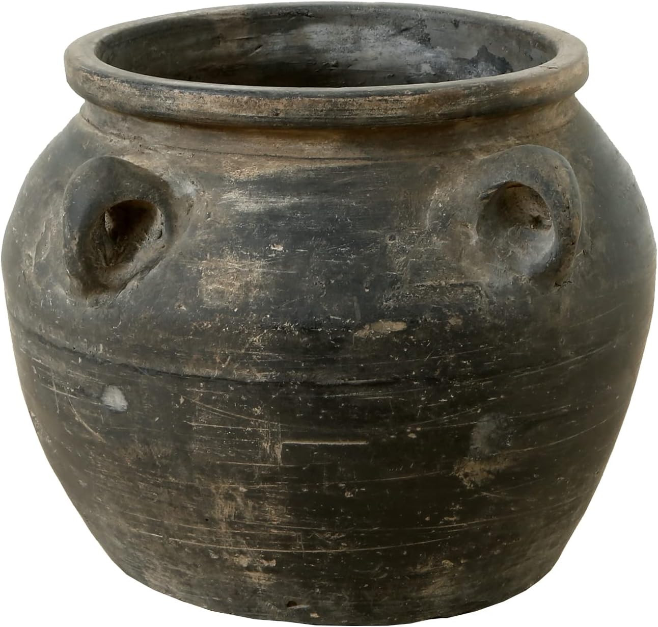 Lily’s Living AM85080003 Small Gray Pottery Indoor Outdoor Vintage Water Jar w/4 Handles, Home ... | Amazon (US)