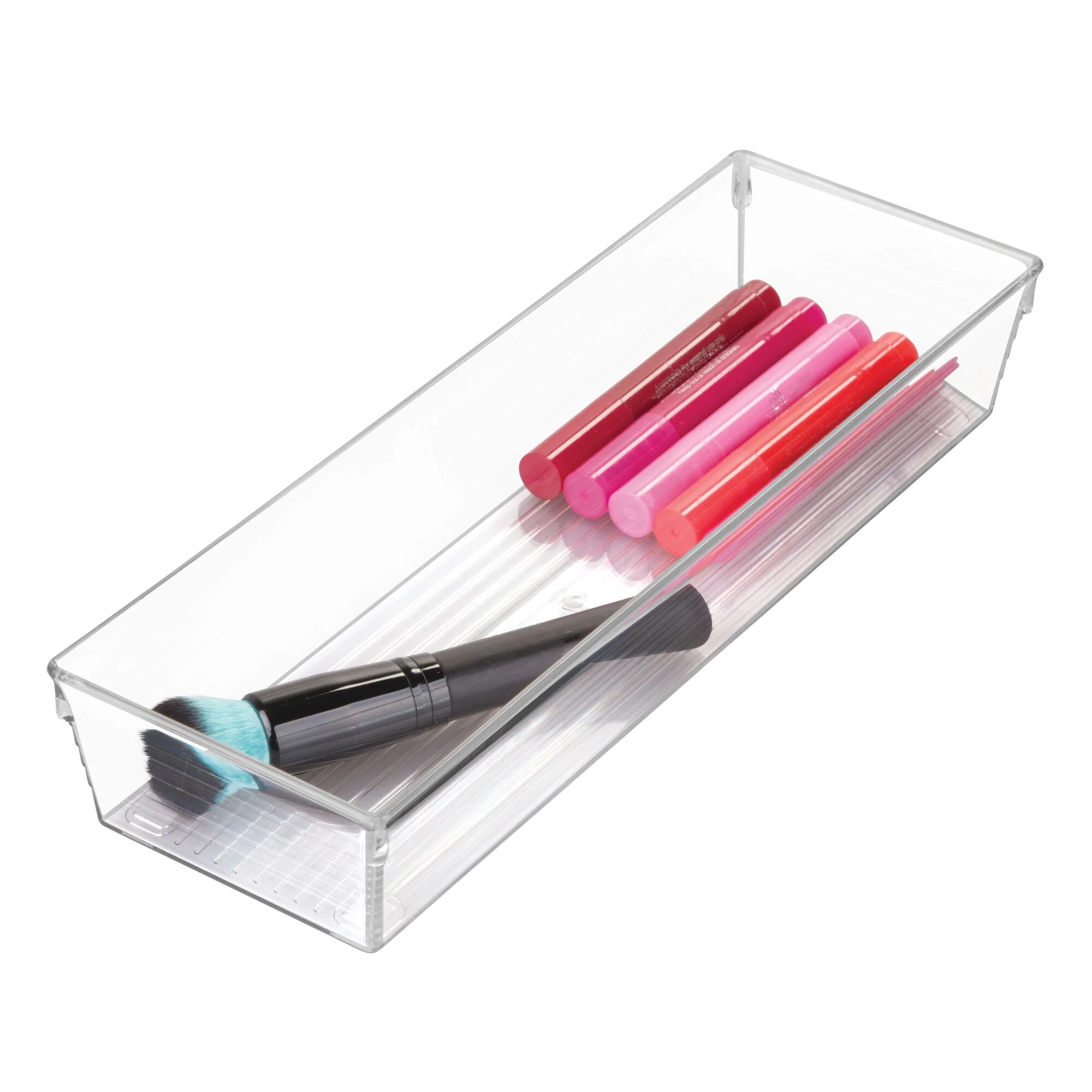 iDesign Sierra Clear Plastic Drawer and Shelf Organizer Tray, 12" L x 4" W x 2" H - Walmart.com | Walmart (US)