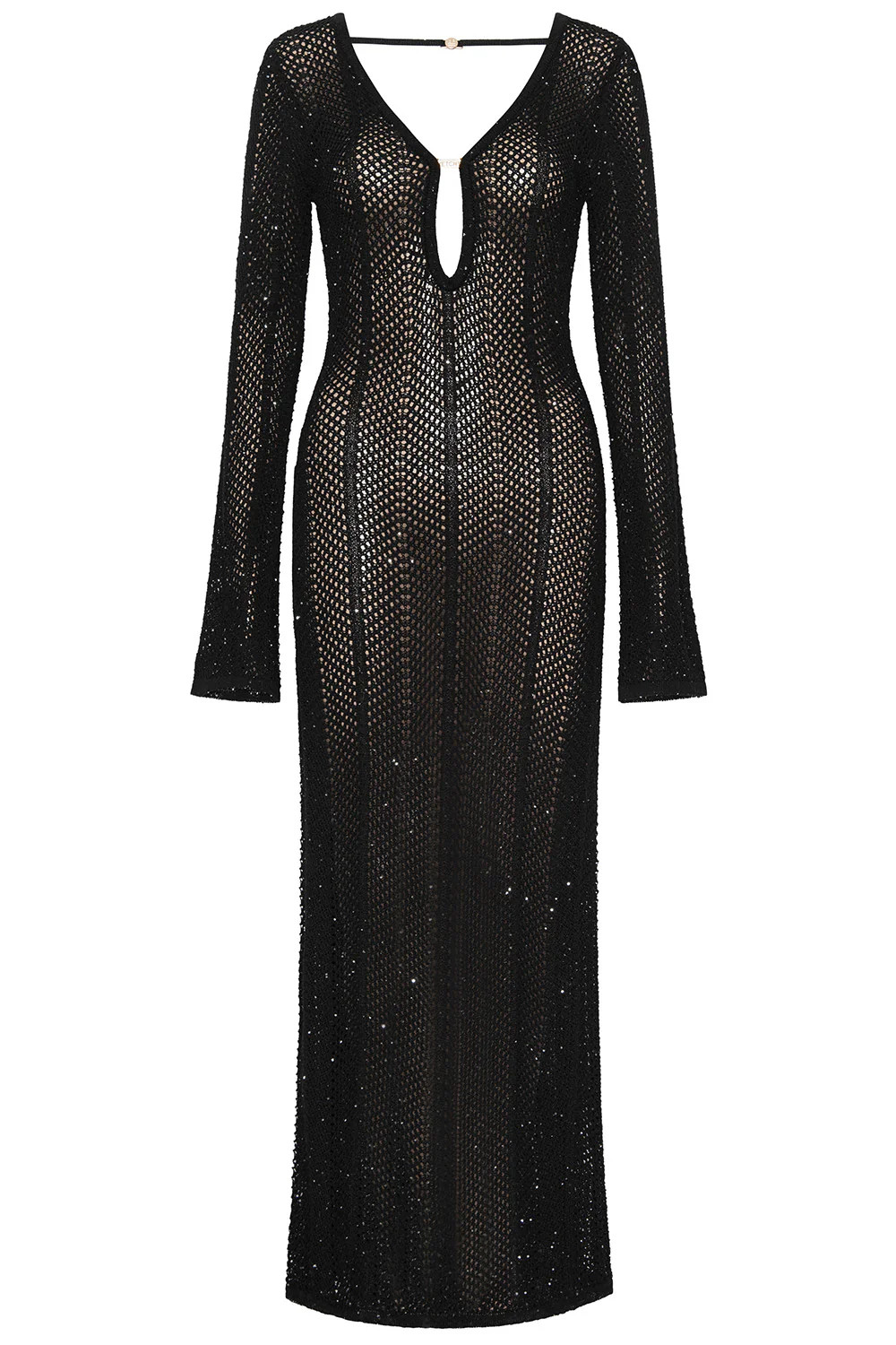 Keyhole Black Crochet Dress | VETCHY LLC