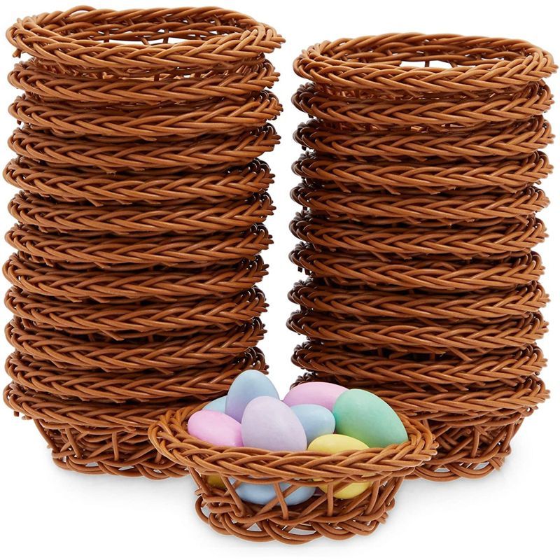 Bright Creations 24 Pack Mini Woven Baskets for Treats and Easter Decor, Brown (3.1 x 1.2 Inches) | Target