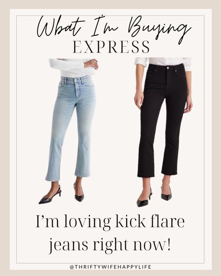 What I’m buying at Express! I love Express jeans! They are my favorites and I’m going to give these 2 a try! I’m loving the kick flare look this spring! 

#LTKfindsunder100 #LTKsalealert #LTKstyletip