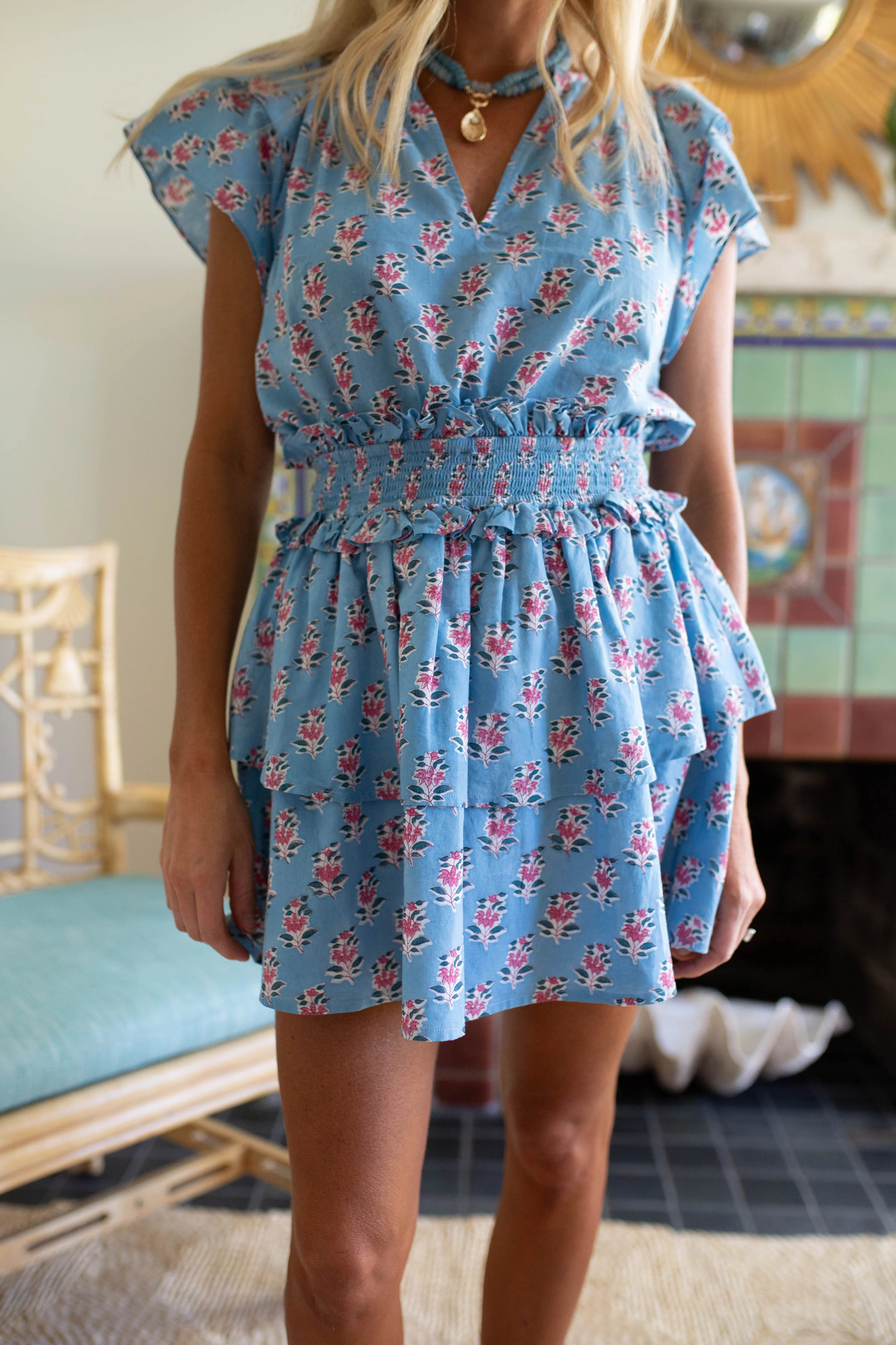 Mini Skirt - Blue/Pink Multi | Marea