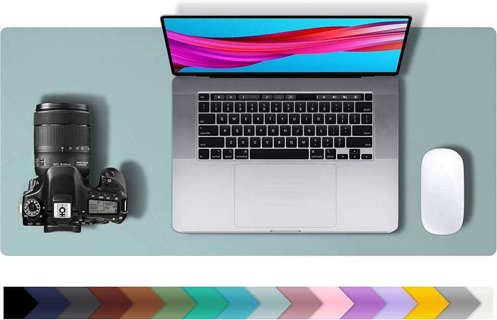 Leather Desk Pad Protector,Mouse Pad,Office Desk Mat, Non-Slip PU Leather Desk Blotter,Laptop Des... | Amazon (US)