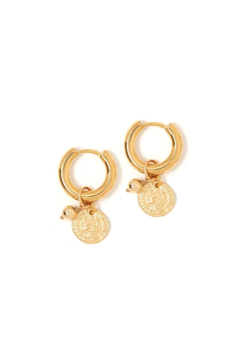 Tess + Tricia Estelle Coin Drop Huggie Hoop Earrings | Nordstrom | Nordstrom