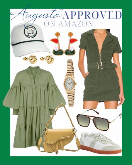 Whether you’re heading to Augusta or hosting a party, Amazon has you covered for all your Masters tournament needs! | women’s apparel | Masters golf tournament | green | hat | tennis shoes | sunglasses | golf earrings | saddle bag 

#LTKparties #LTKstyletip #LTKbeauty