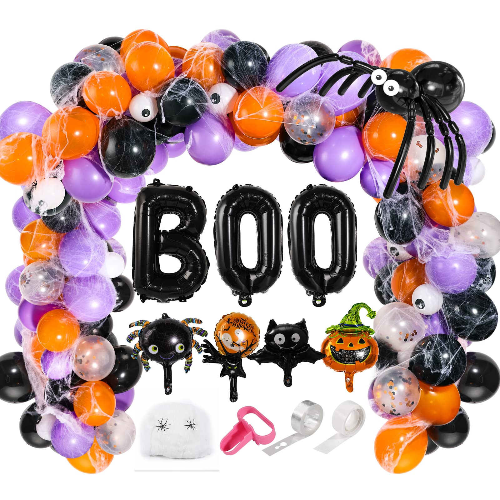 Amazon.com: 118 Pieces Halloween Balloon Arch Garland Kit, Balloon Bouquet Kit, Latex Balloons for H | Amazon (US)
