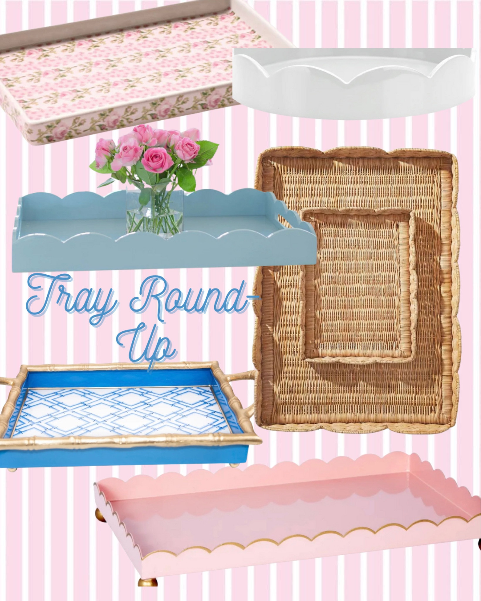 Trays are so versatile! On a console with your favorite coffee table book and a candle, in bed serving breakfast, on a coffee table with a vase and a candy jar, on your vanity displaying your favorite perfumes…the options are endless! Click the LTK link on my profile page for more details!!

#scalloptray #loveshackfancy #grandmillennial #grandmillennialdecor #grandmillennialstyle #ltk #ltkhome #ltkhomedecor #pinkandblue #floraldecor

#LTKfindsunder100 #LTKGiftGuide #LTKhome