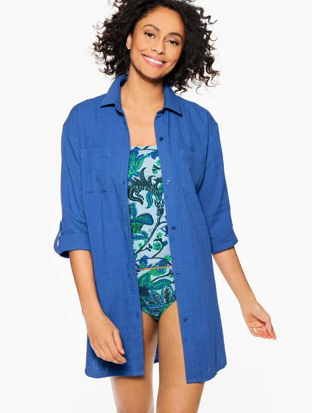 Aqua Club Gauze Shirt Cover-Up | Talbots