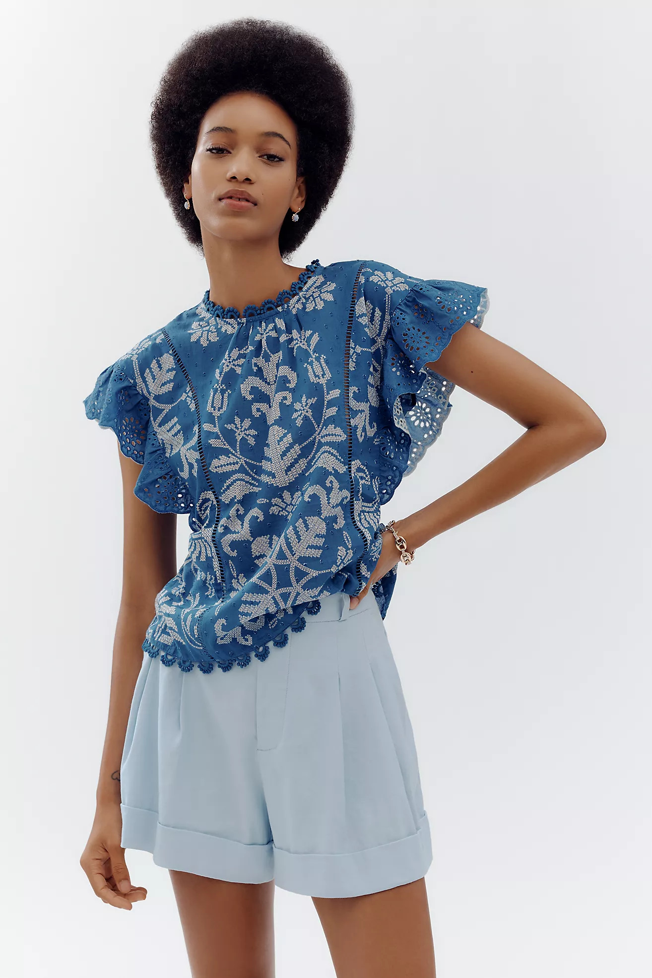 Farm Rio x Anthropologie Short-Sleeve Printed Blouse | Anthropologie (US)