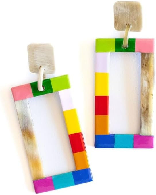 Rainbow Colorblock Earrings | Amazon (US)