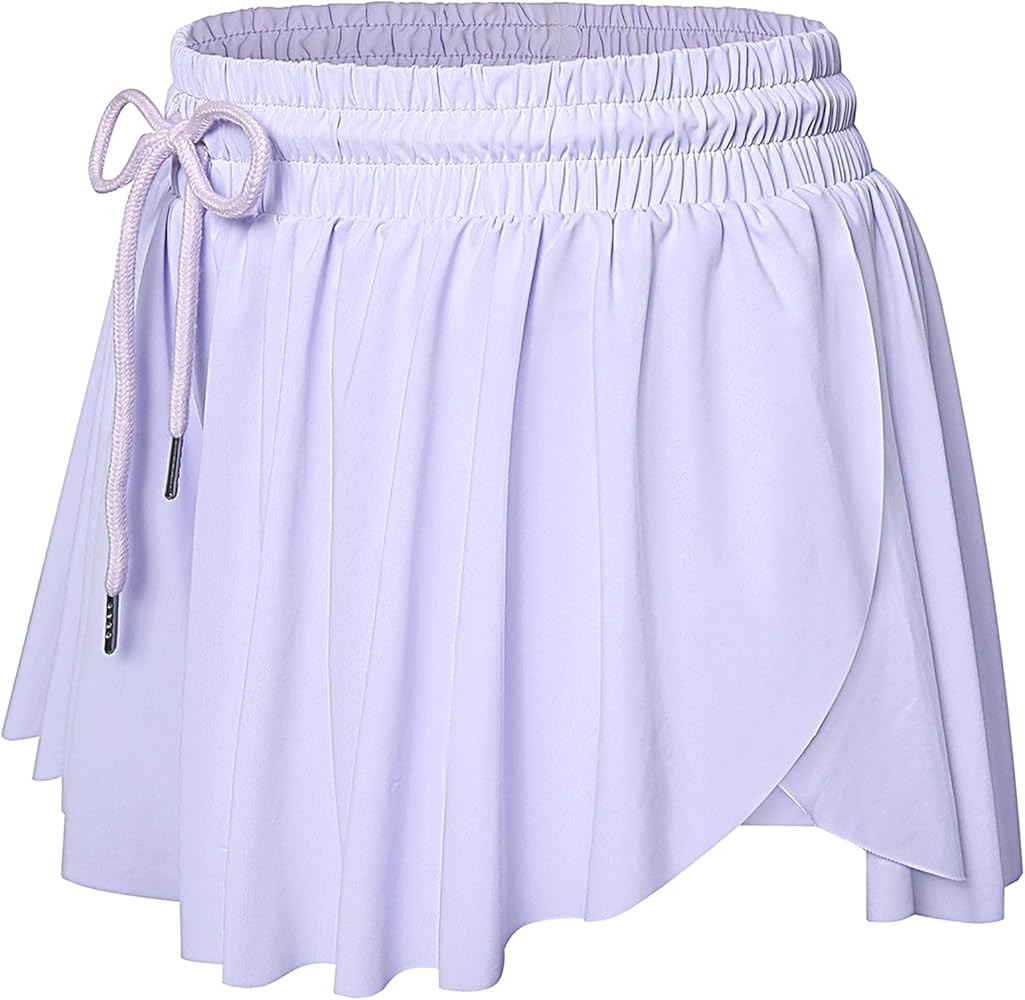 Wsirmet Flowy Shorts for Women Butterfly Shorts 2 in 1 Athletic Workout Gym Biker Running Shorts ... | Amazon (US)